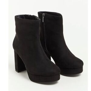 Torrid 12 PLATFORM BOOTIE - FAUX SUEDE BLACK (WW)